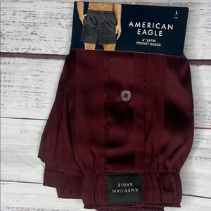 American Eagle Outfitters Satin Boxer in Deep Red